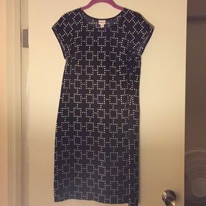 Black and white shift dress